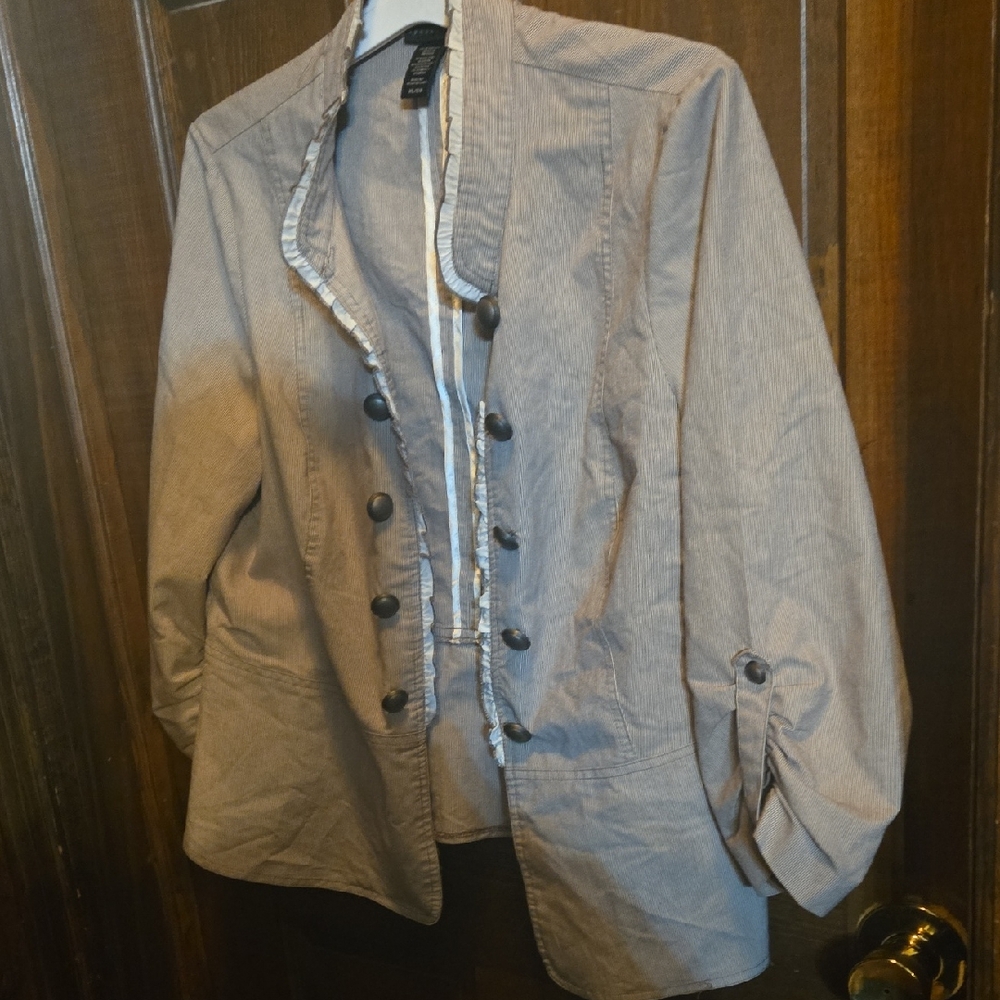 Apostrophe Beige Blazer with Button Accents